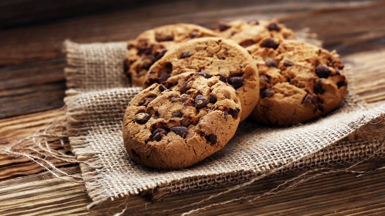 chocolate chip cookies on table