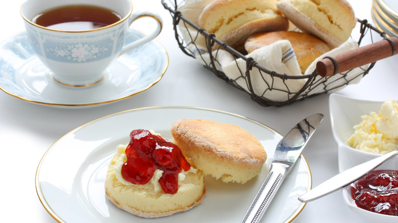 Buttermilk biscuits with jam
