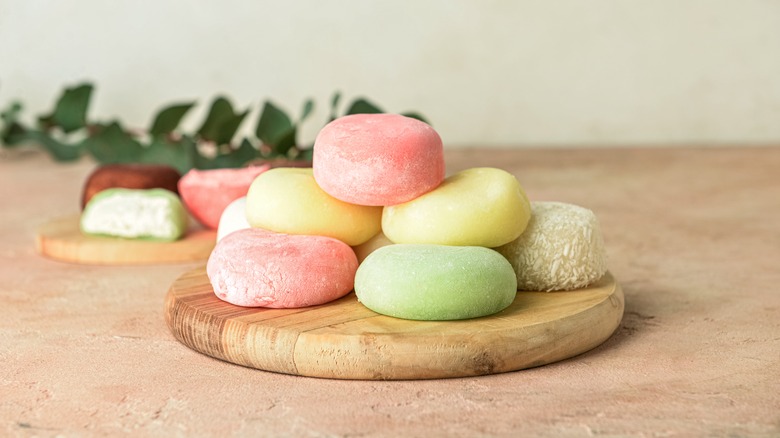 Assortment of colorful mochi