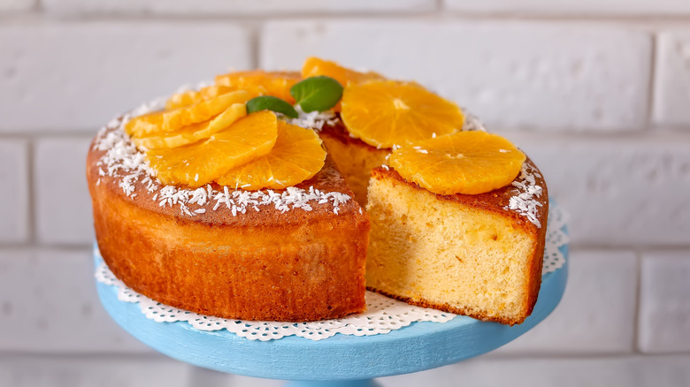 cake with oranges and coconut