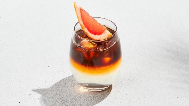 espresso tonic on white background 