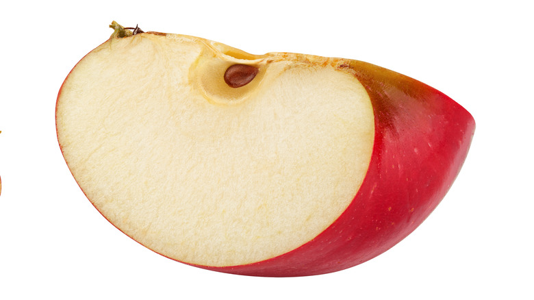 Apple slice white background