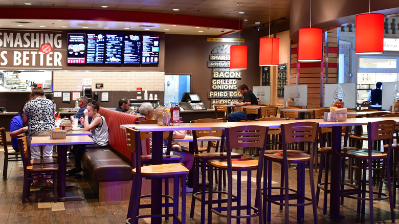 People dining inside Smashburger
