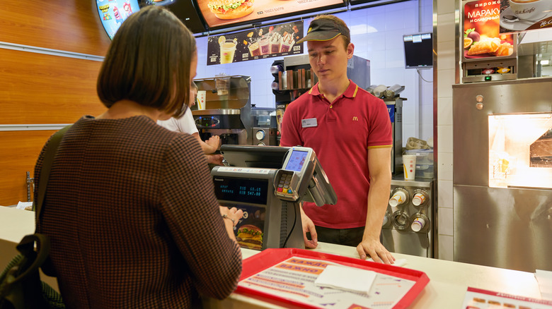 Woman at McDonald's register