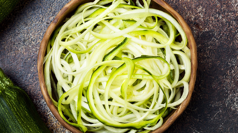 Bowl of spiralized zucchini
