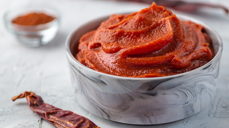 Dish of gochujang sauce 