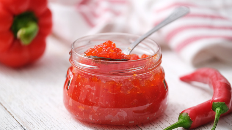 Homemade hot pepper jelly