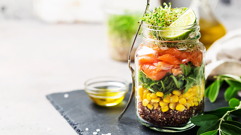 layered mason jar salad