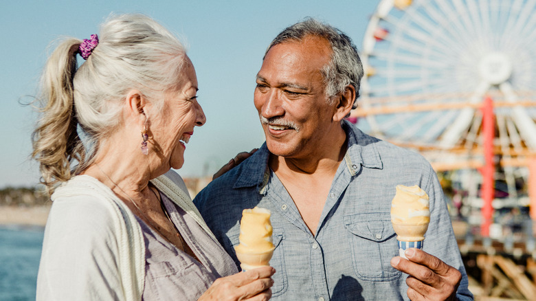 Couple eating ice cream