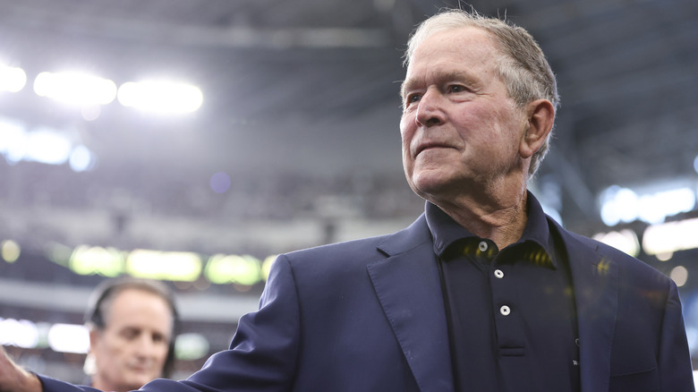 George W. Bush in a stadium