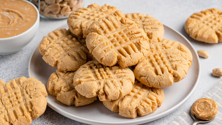 Peanut butter cookies on a plate