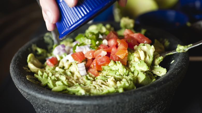 pico de gallo on guacamole