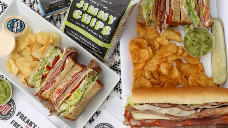 An array of Jimmy John's menu items 