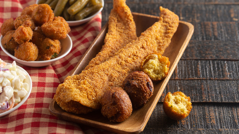 Fish fry with hush puppies