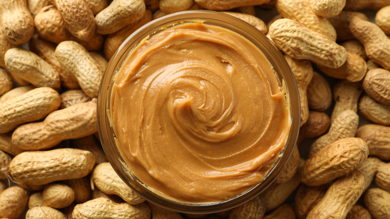 Peanut butter on peanuts