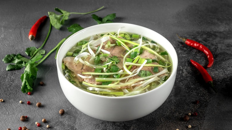 A bowl of pho