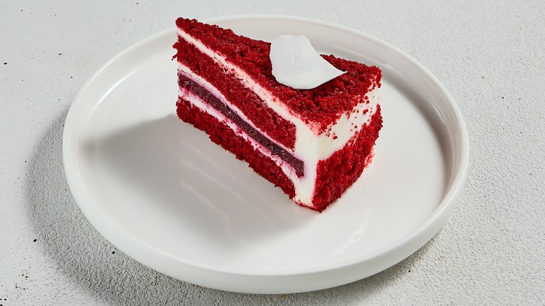 slice of red velvet cake