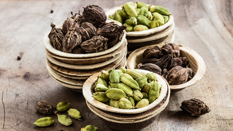 Black and green cardamom