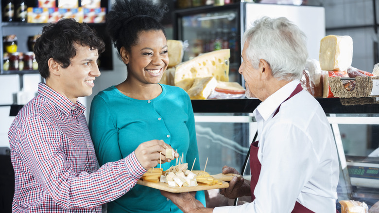 Offering Free sample food 
