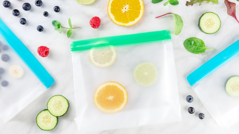 Reusable silicone food-storage bag