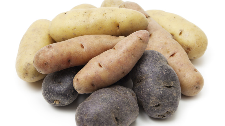 Pile of fingerling potatoes