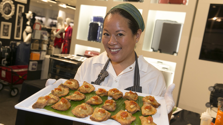 lee anne wong holding appetizers