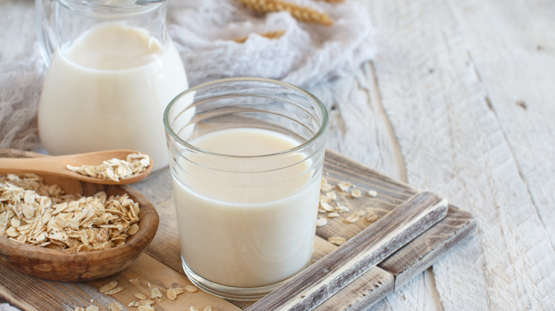 oat milk and oats