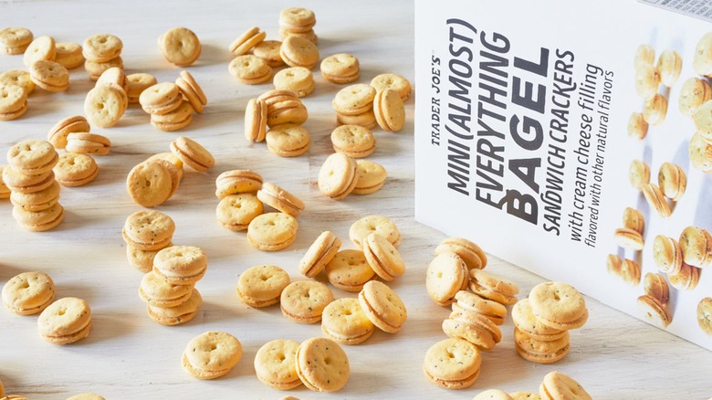 Cracker box with sandwich crackers