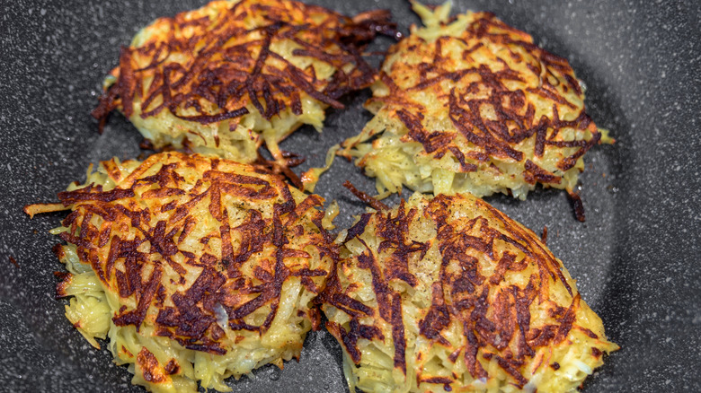 hash browns in a skillet