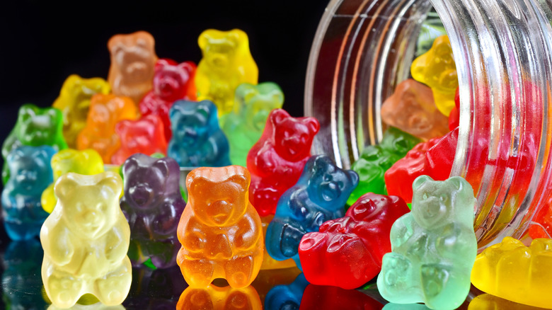 Gummy bears in jar