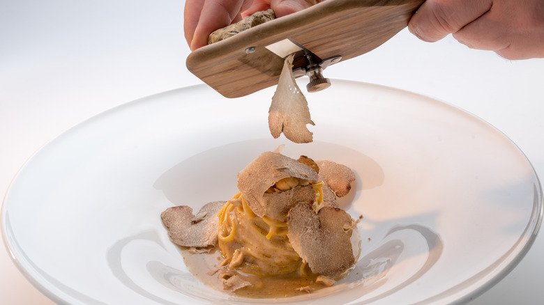 Truffles over pasta