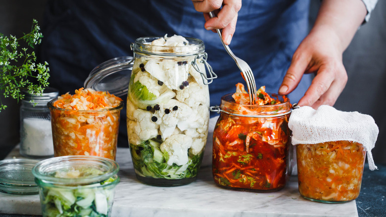 Jarring veggies, including kimchi