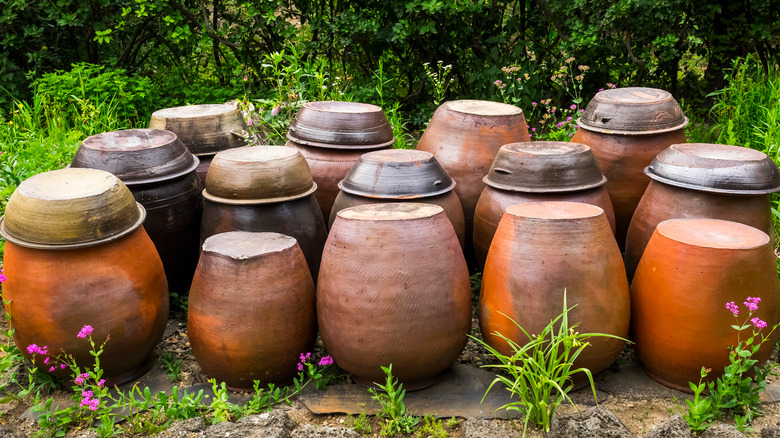 Traditional kimchi jars