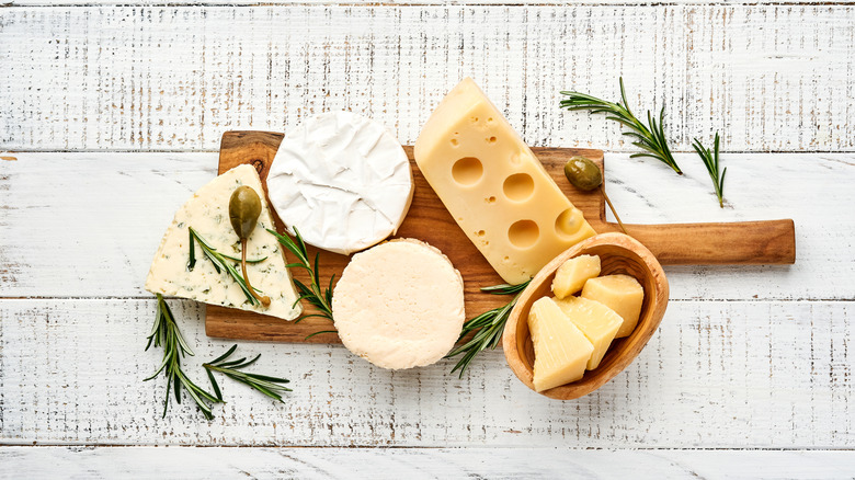 Cheeseboard with cheeses