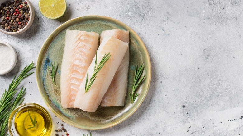 Cod on a plate