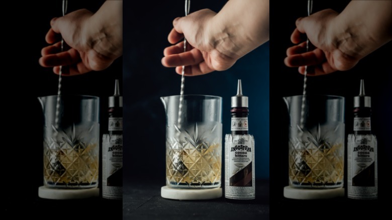 Angostura cocoa bitters being used