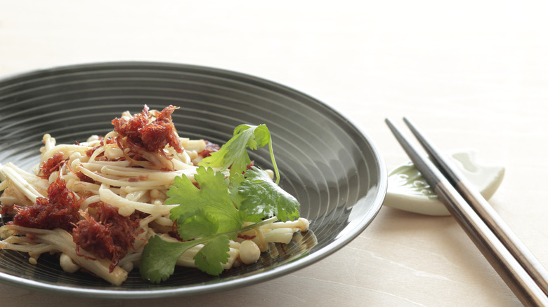 Asian dish with corned beef