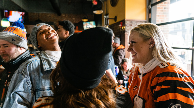 Cincinnati Bengals fans in bar