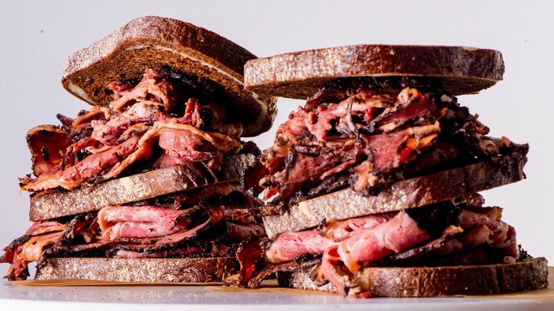 two reuben sandwiches