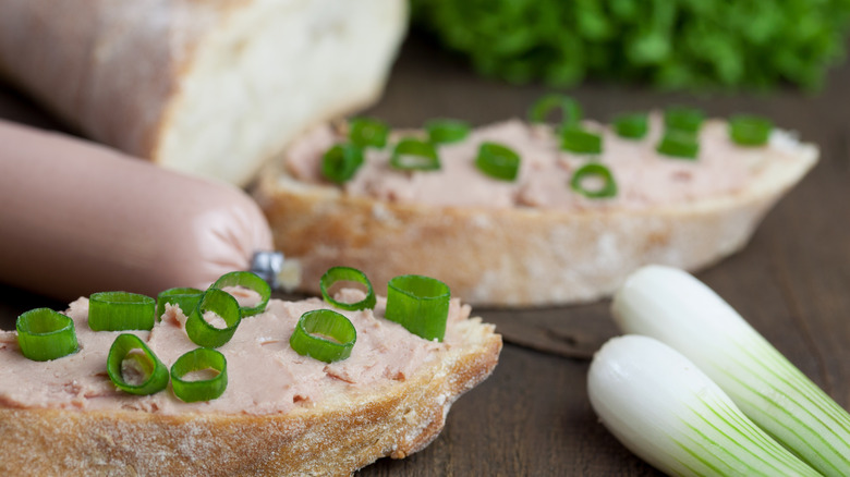 leberwurst and baguette