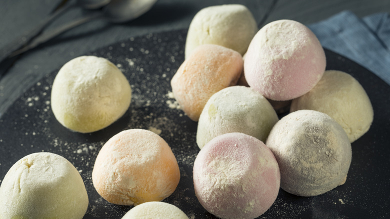 assorted mochi different colors 