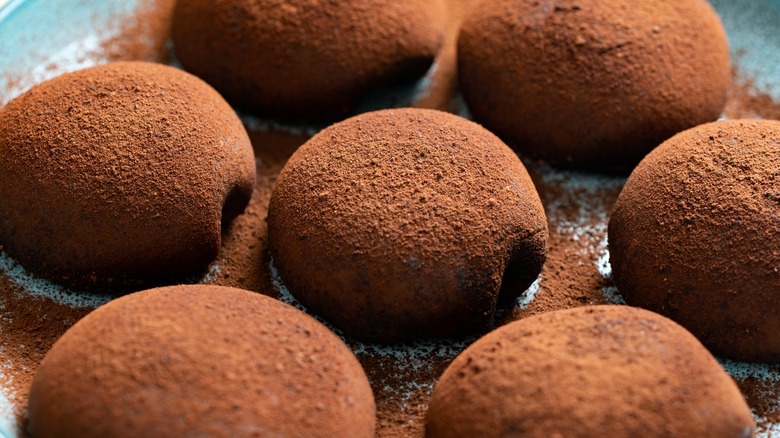 chocolate-dusted mochi