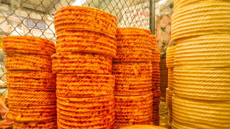 Stacks of cincho cheese