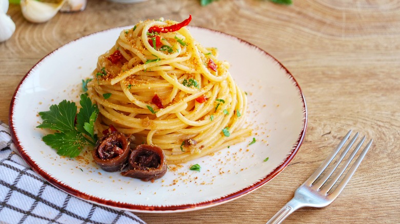plate of spaghetti