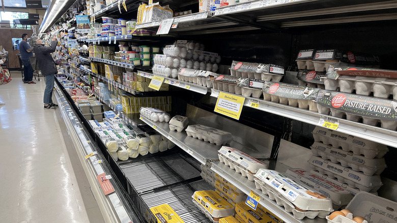 eggs on grocery store shelf