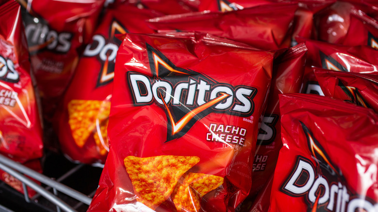 Bags of Doritos on shelf