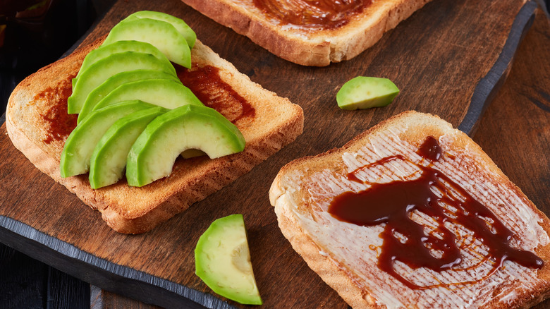 toast with Marmite and avocado