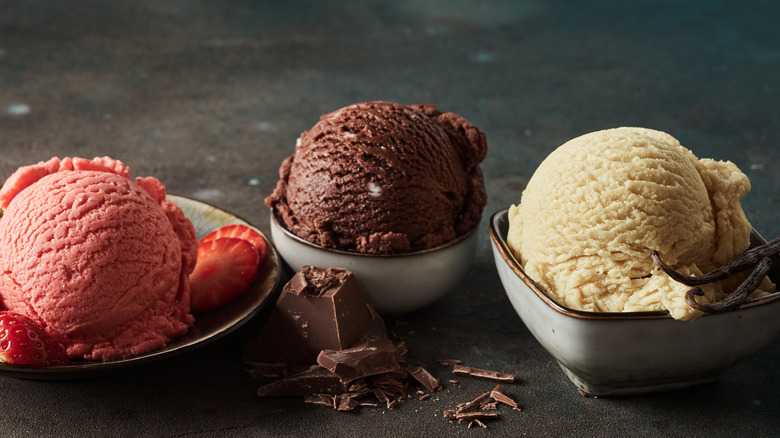 ice cream in bowls