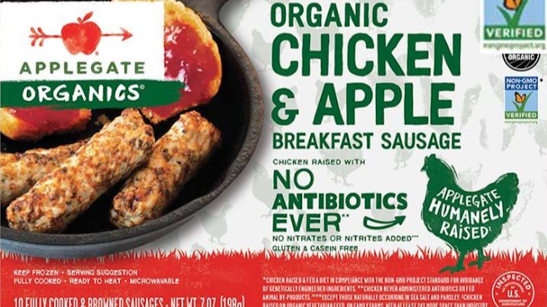 package of Applegate Chicken & Apple Sausage