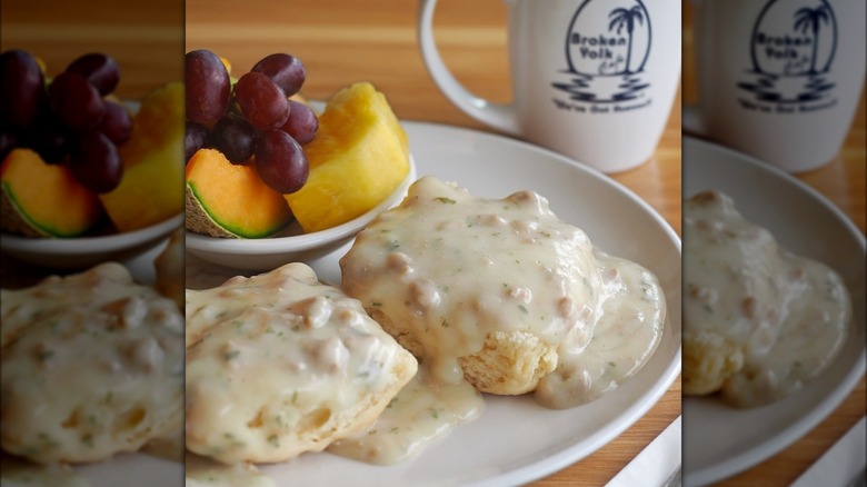 Broken Yolk Cafe gravy biscuits